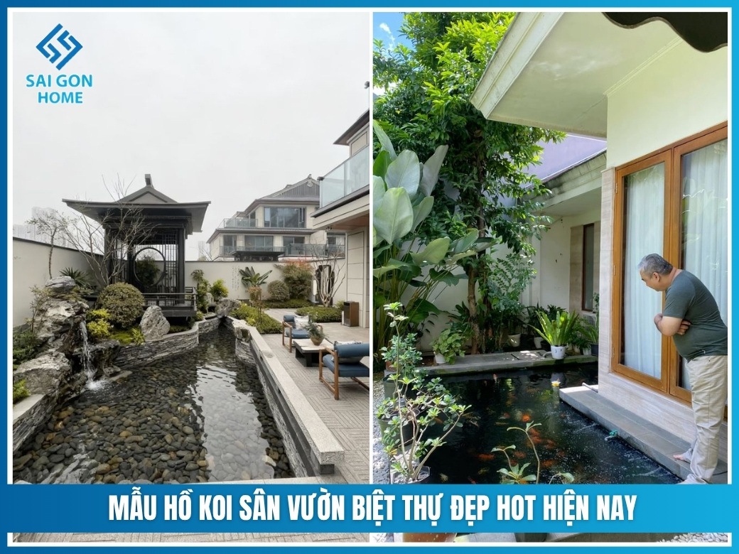 41 mẫu hồ Koi sân vườn biệt thự đẹp mắt ĐẲNG CẤP 13 mẫu hồ Koi sân vườn biệt thự đẹp hot hiện nay