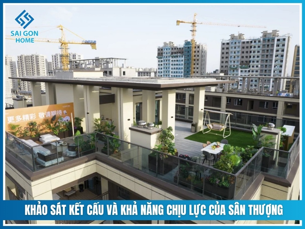 Mẫu vườn Rooftop Retreat là gì? 5 lưu ý THIẾT KẾ 9 Khảo sát kết cấu và khả năng chịu lực của sân thượng