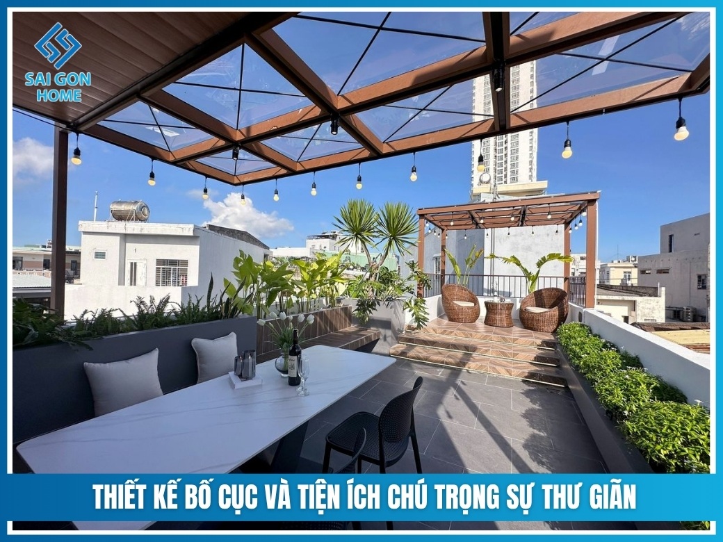 Mẫu vườn Rooftop Retreat là gì? 5 lưu ý THIẾT KẾ 10 Thiết kế bố cục và tiện ích chú trọng sự thư giãn