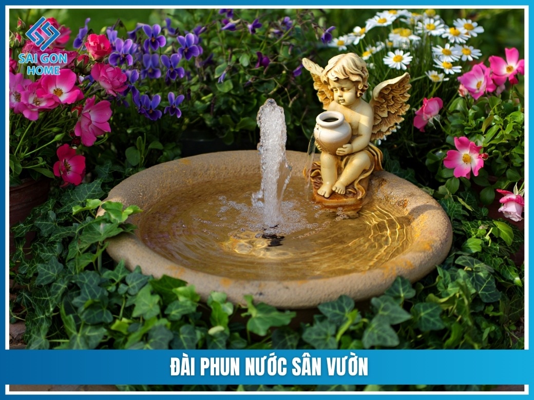 TOP 16 mẫu tiểu cảnh thác nước cho sân vườn ĐẸP nhất 12 Đài phun nước sân vườn