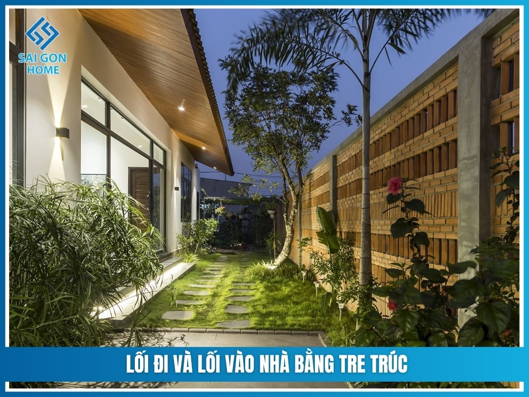 Cách trang trí sân vườn bằng tre trúc đậm chất TỰ NHIÊN 10 Lối đi và lối vào nhà bằng tre trúc