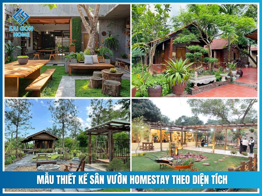 mẫu thiết kế sân vườn homestay theo diện tích