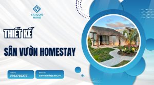 Thiết kế sân vườn homestay độc đáo HÚT KHÁCH