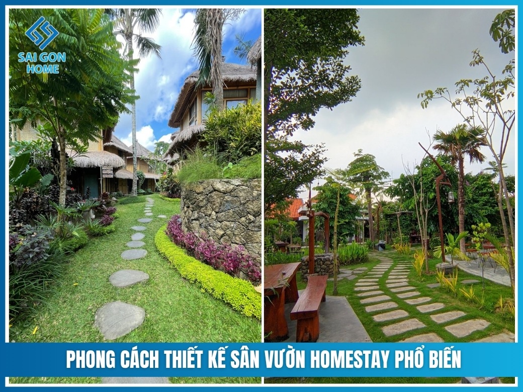 Các phong cách thiết kế sân vườn homestay phổ biến