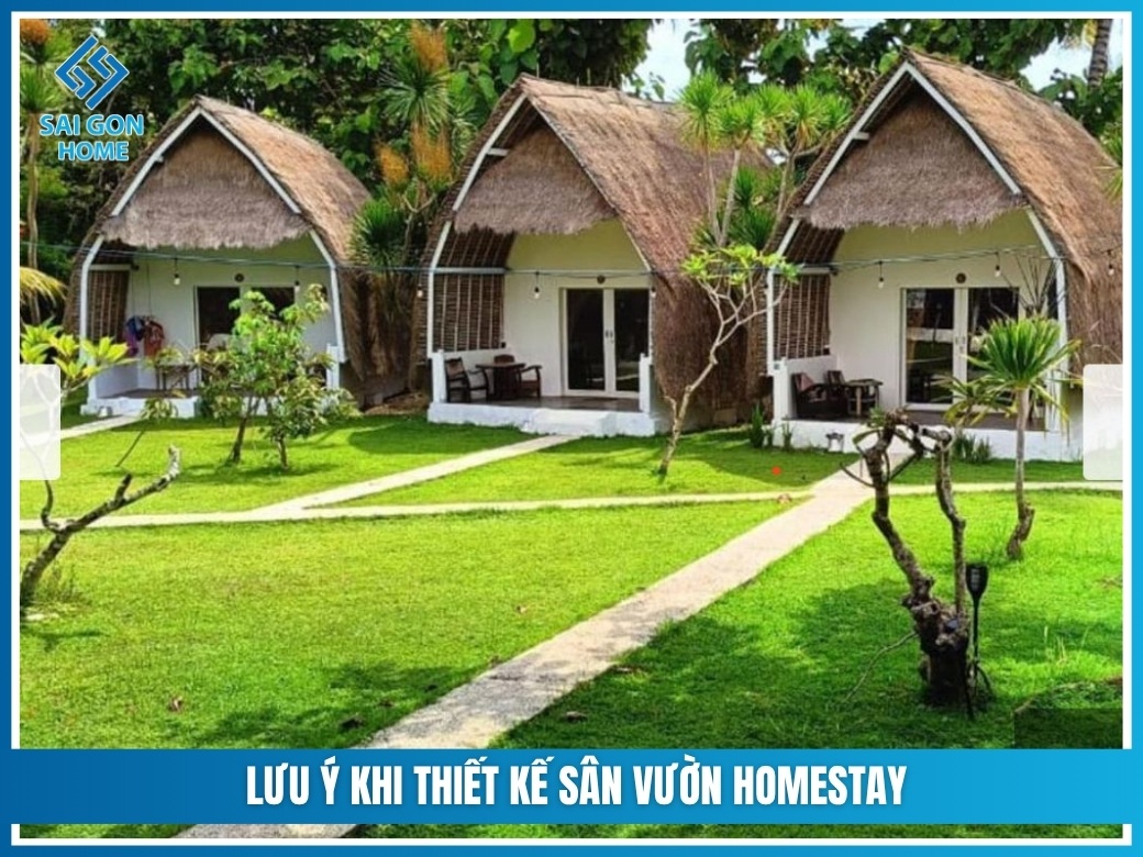 lưu ý khi thiết kế sân vườn homestay