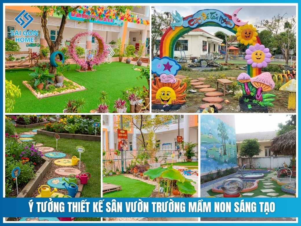 Thiết kế sân vườn trường mầm non SÁNG TẠO chuyên nghiệp 10 ý tưởng thiết kế sân vườn trường mầm non sáng tạo