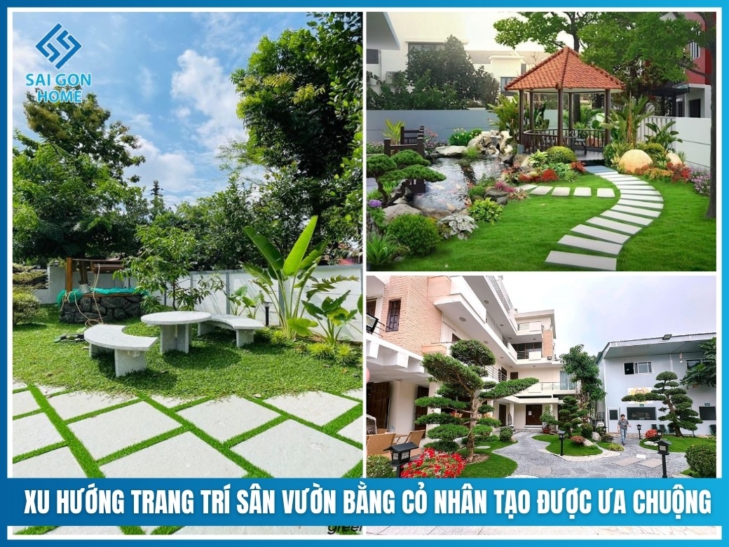 Xu hướng trang trí sân vườn bằng cỏ nhân tạo được ưa chuộng