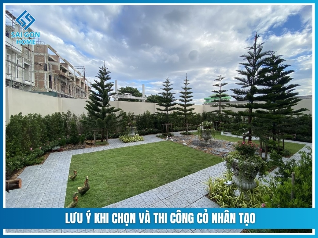 lưu ý khi chọn và thi công cỏ nhân tạo