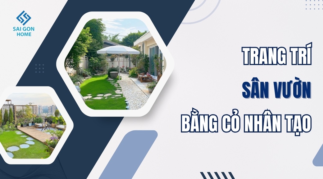 Trang trí sân vườn bằng cỏ nhân tạo đẹp HIỆN ĐẠI - Sanvuondep.net.vn